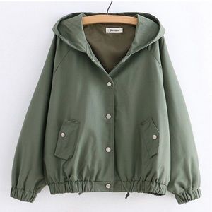 New Army Green Color Buttons Jacket